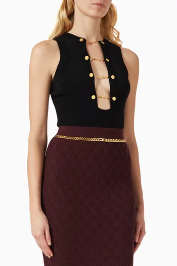 بودي سوت بفتحة رقبة عميقة مزيج فيسكوز منسوج