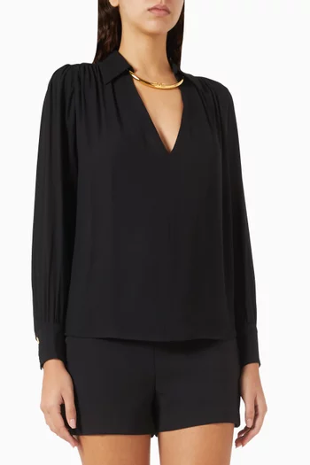 Chain-necklace Blouse in Georgette