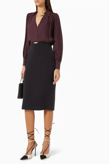 Chain-necklace Blouse in Georgette