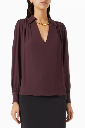 Chain-necklace Blouse in Georgette