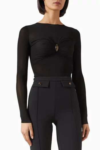 بودي سوت مزين بحلية ودرابيه فيسكوز