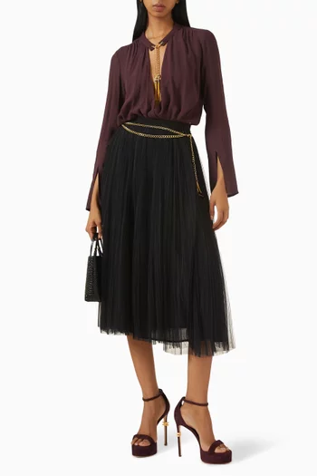 Belted Skirt in Tulle