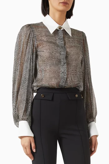 بودي سوت بنقشة جلد الأفعى حرير