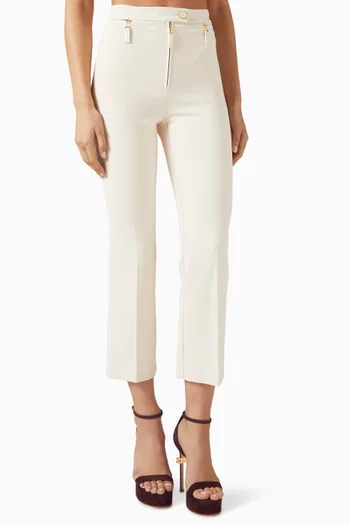 Logo-zip Pants in Crepe
