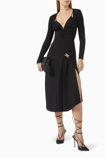 Draped Bodysuit in Crepe