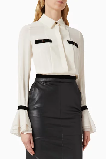 Logo-button Shirt in Viscose