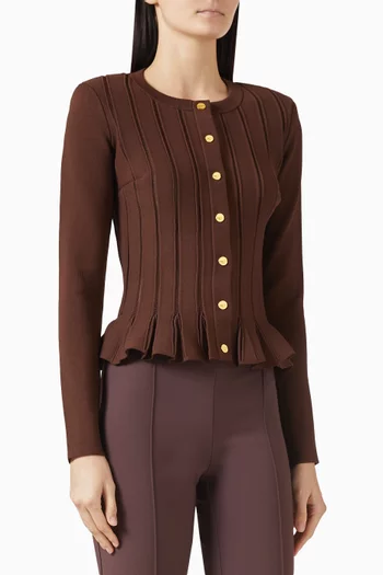 Peplum Cardigan in Viscose-knit