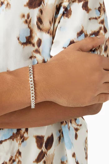 Unstoned Cuban Bracelet in Sterling Silver