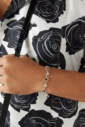 Enamelled Stars Bracelet in Silver-plated Brass