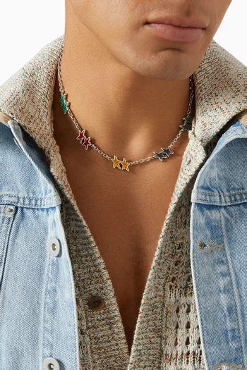 Melted Star Necklace in Silver-plated Brass