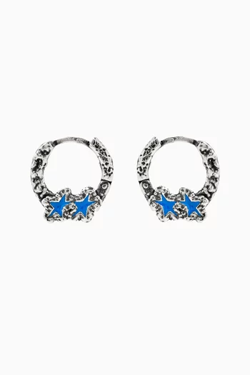 Melted Star Earrings in Sterling Silver