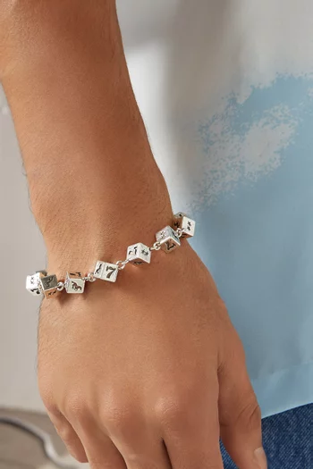 Dice Bracelet in Silver-plated Brass