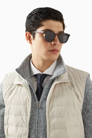 Hudson Round Sunglasses in Acetate