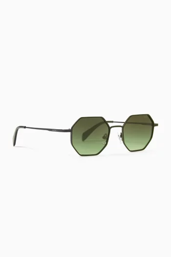 Jean Irregular Sunglasses in Matte Steel