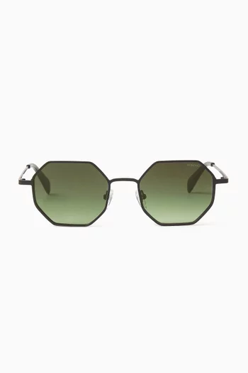 Jean Irregular Sunglasses in Matte Steel