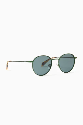 James Round Sunglasses in Stainless Steel