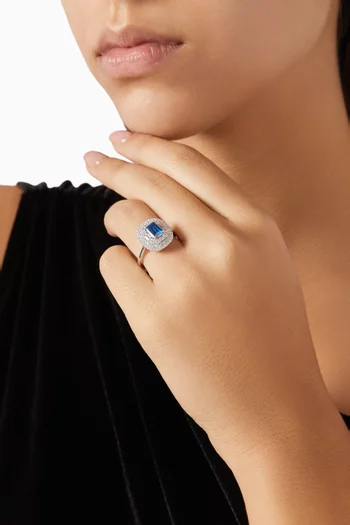 Emerald Crystal Ring in 925 Sterling Silver