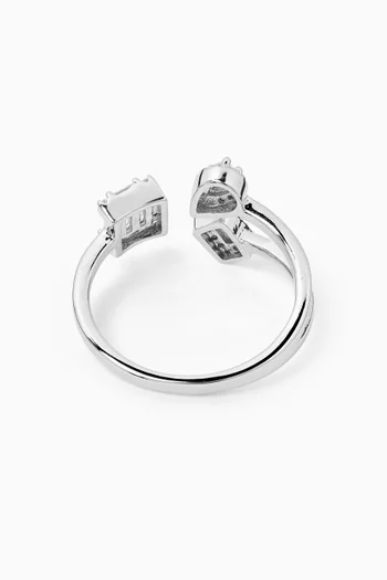 Crystal Open Ring in Sterling Silver