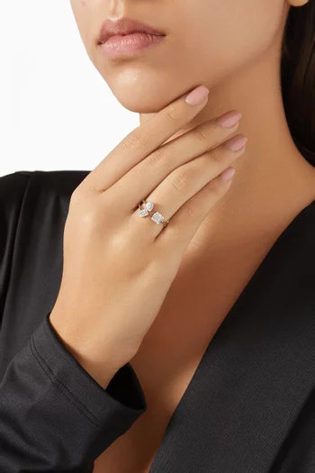 Crystal Open Ring in Sterling Silver