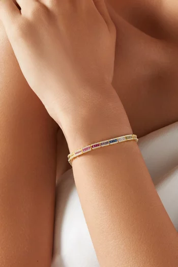 Crystal Tennis Bracelet in Gold-plated Silver