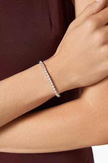 Tennis Crystal Bracelet in Sterling Silver