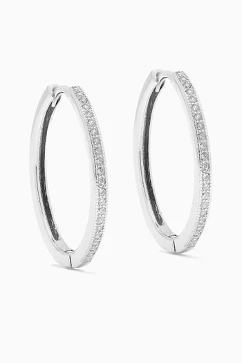 Crystal Hoops in 925 Sterling Silver