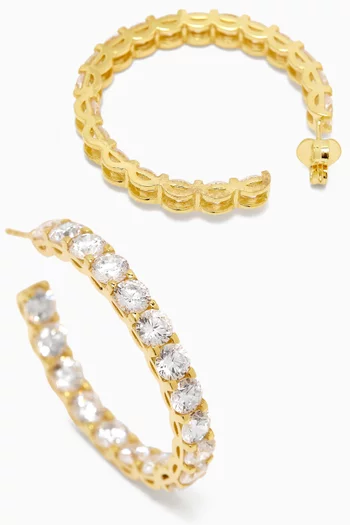 Crystal Hoops in Gold-plated Silver