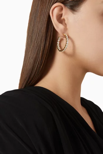 Crystal Hoops in Gold-plated Silver