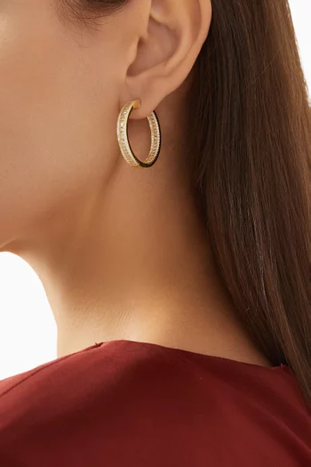 Crystal Hoop Earrings in Gold-plated Sterling Silver