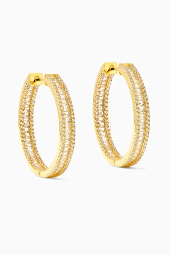 Crystal Hoop Earrings in Gold-plated Sterling Silver