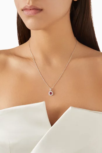 Sapphire Crystal Pendant Necklace in Sterling Silver