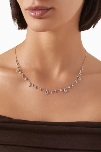 Crystal Drop Necklace in Sterling Silver