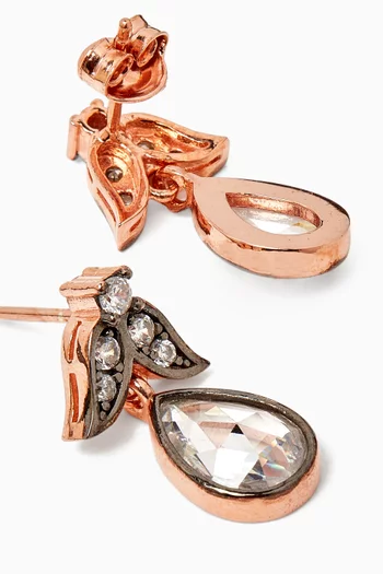 Crystal Drop Earrings in Rose Gold-plated Sterling Silver
