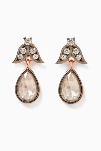 Crystal Drop Earrings in Rose Gold-plated Sterling Silver