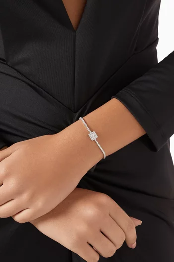 Crystal Tennis Bracelet in Sterling Silver