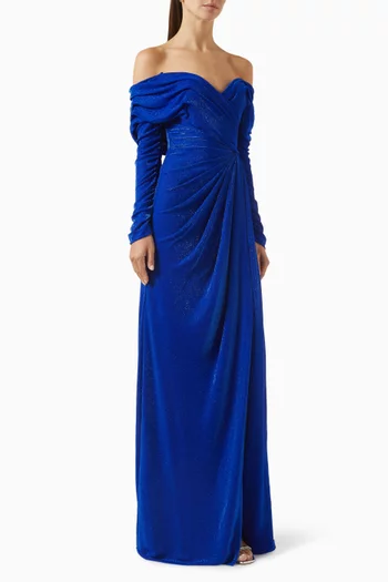 Marielle Off-shoulder Gown in Viscose Jersey