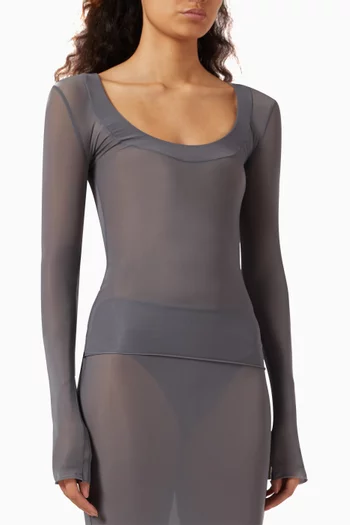 بلوزة ميلو شفافة