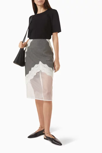 تي شيرت بقصة ضيقة مزيج فيسكوز