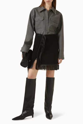 Fringed Mini Skirt