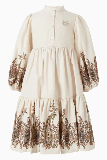 Printed Tiered Dress in Cotton
