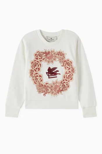 Graphic Print Sweatshirt in Cotton