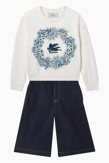 Graphic Print Sweatshirt in Cotton