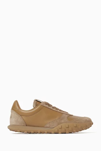 Moon Suede-Trim Sneakers