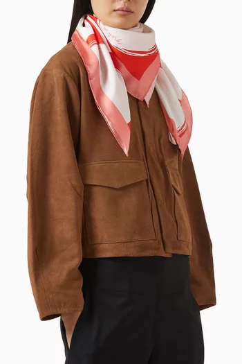 Splodge Square Scarf in Silk-twill