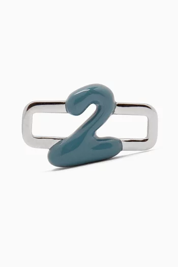 حلية بتصميم رقم 2 فضة إسترلينية مطلية بالمينا