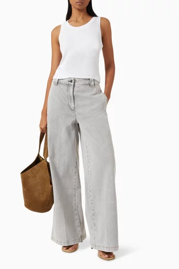 Amber Wide-leg Pants in Denim