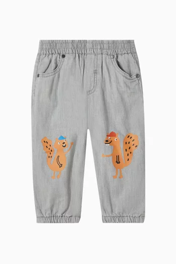 Graphic-print Jeans in Denim