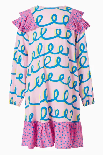 Swiggles & Stars Print Dress