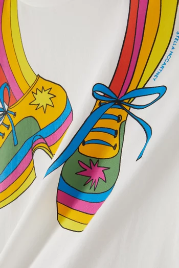 Retro Rainbow Printed T-shirt in Cotton
