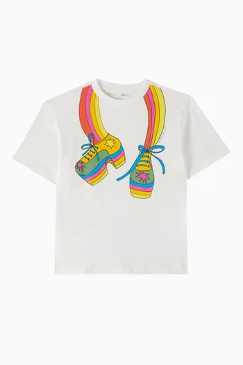Retro Rainbow Printed T-shirt in Cotton